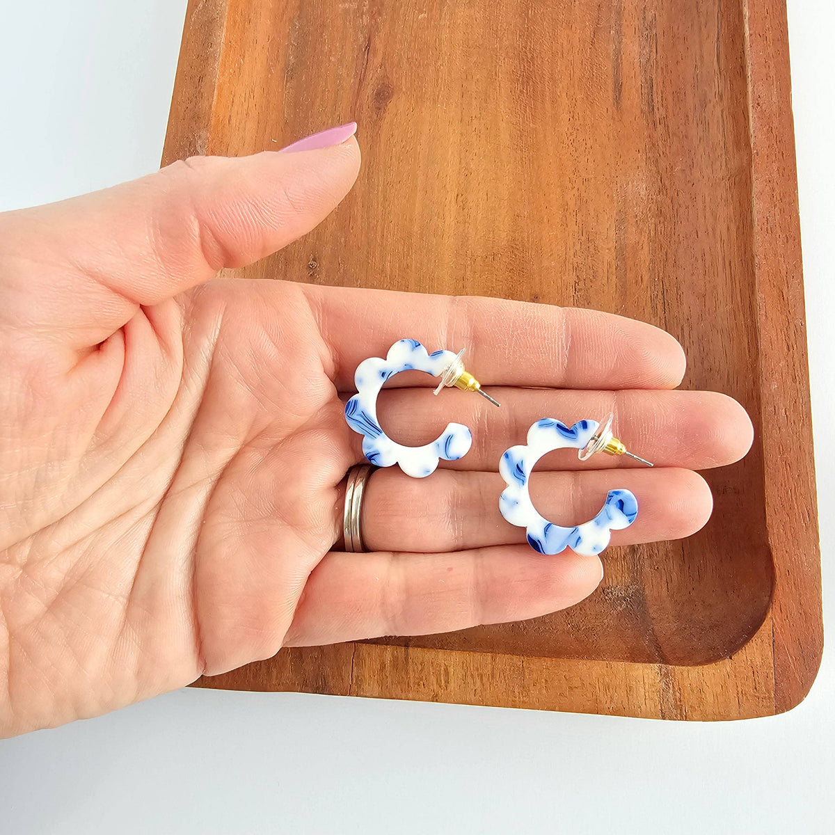 Flora Mini Hoops - Greek Goddess Blue // Flower Summer