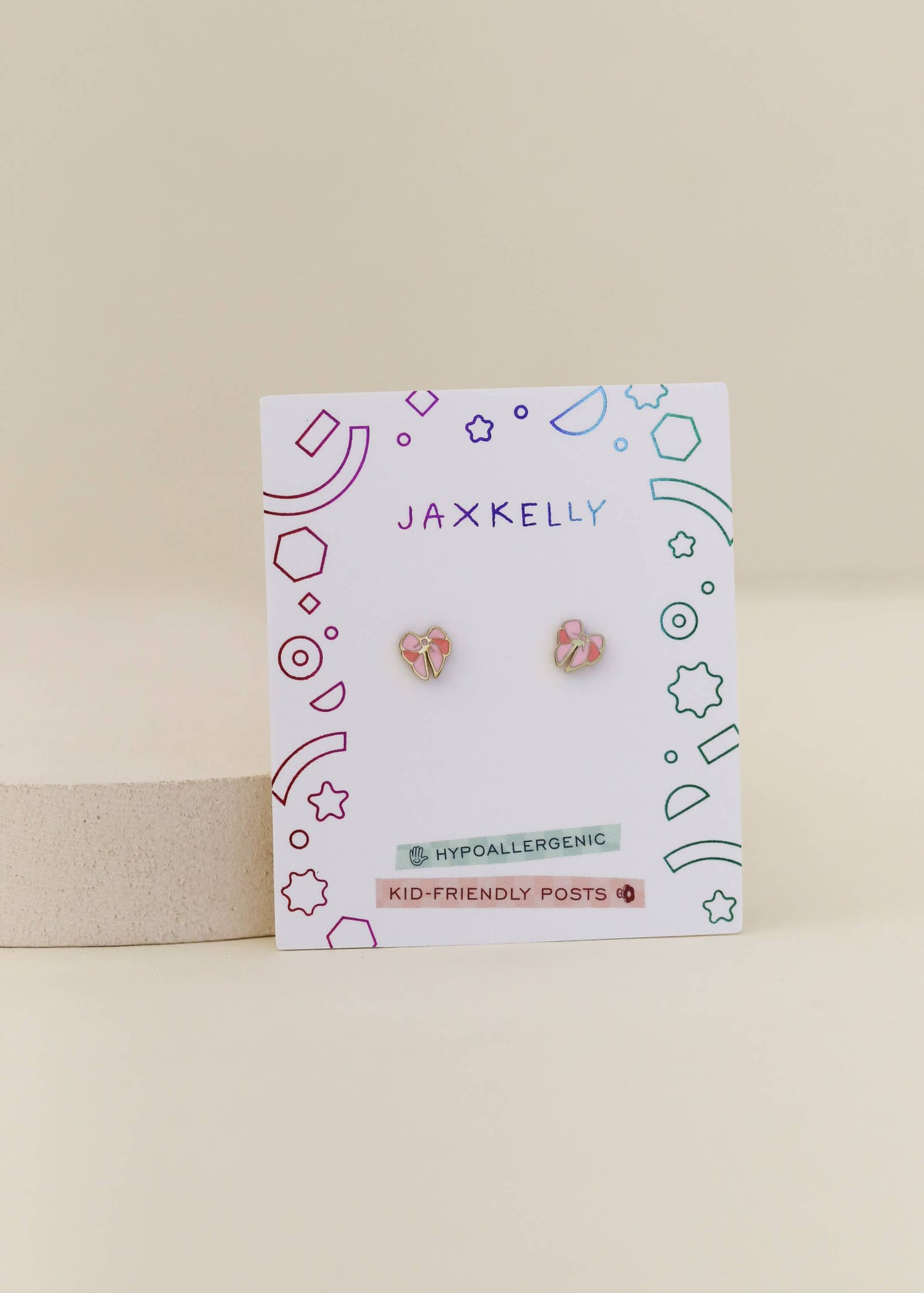 Bow Enamel Flat Back Kids Earrings
