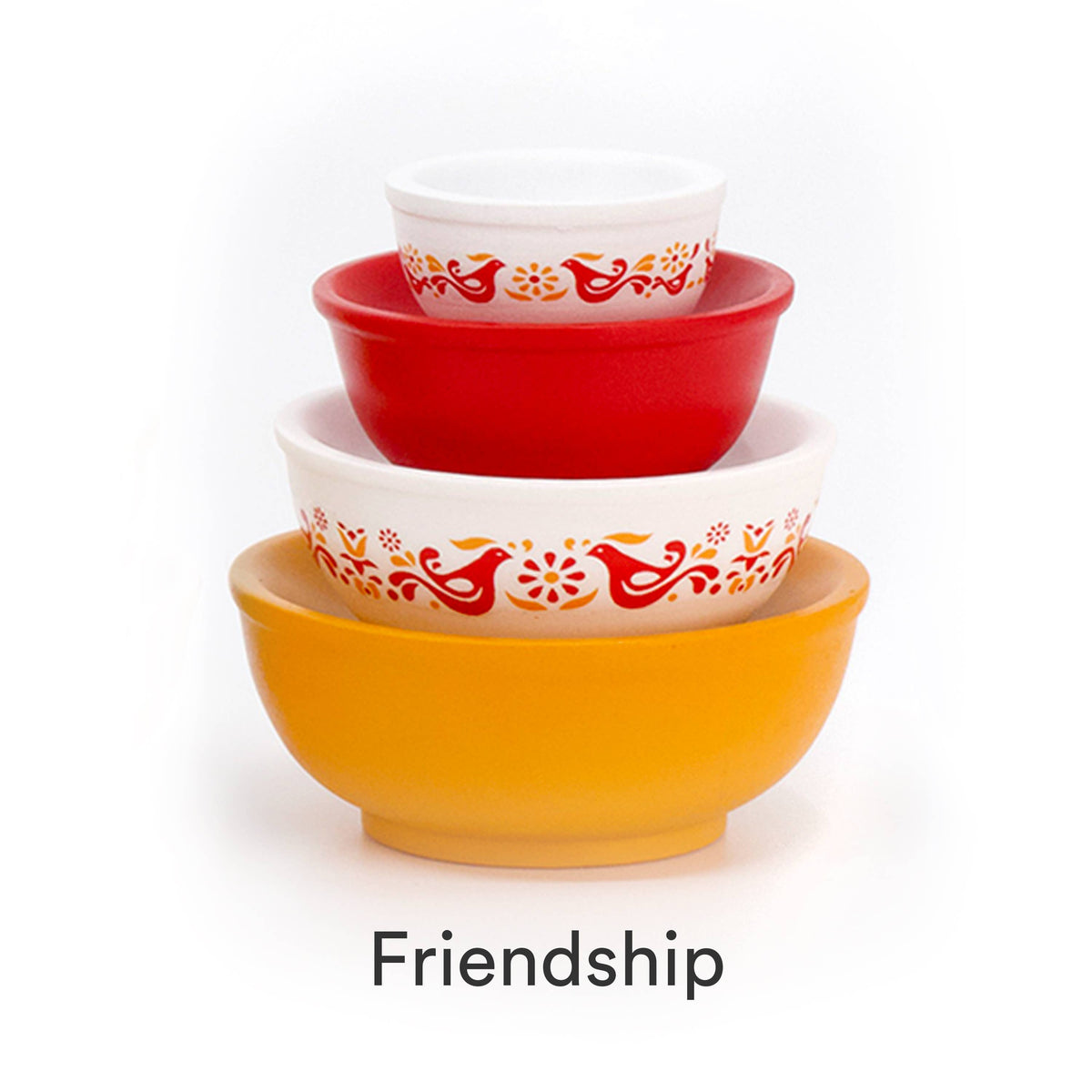 Mini Pyrex-Inspired Mixing Bowls Stackable Display Set