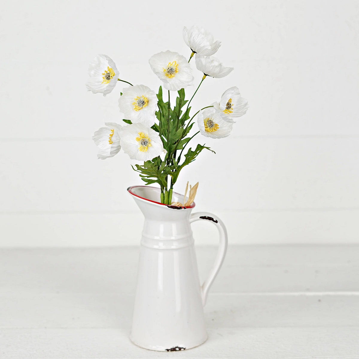 35355- 16inL Wrinkle Poppy Bush-Cream-