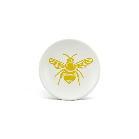 Trinket Key Ring Dish Bee Honey Mustard Yellow